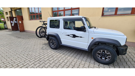 Bike rack, winch, winch plate installed on Suzuki Jimny 2020