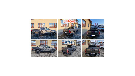 Roll cover, rollbar, hood guard, window visors installed on Toyota Hilux 2022