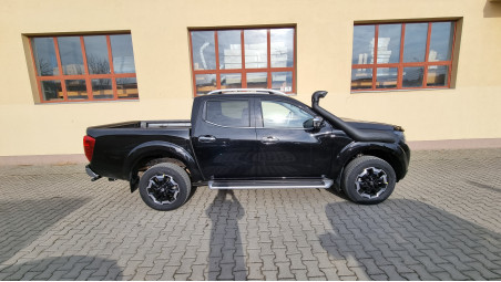 Bed liner, snorkel, hood guard, skid plates installed on Nissan Navara Np300