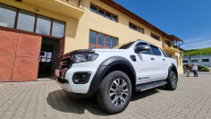 Overfenders, window visors, hood guard installed on Ford Ranger 2020 2