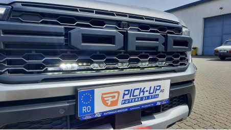 Winch, winch plate, skid plate, spot lights installed on Ford Ranger Raptor 2023