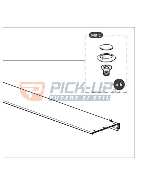 SET SOF SCREWS AND PLASTIC CAPS FOR MTR ROLL LER