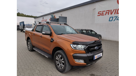 Window visors, hood guard, tailgate assistance installed on Ranger Wildtrak 2018