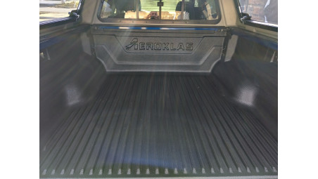 Canopy, bed liner, side steps, tailgate asistance installed on Volkswagen Amarok