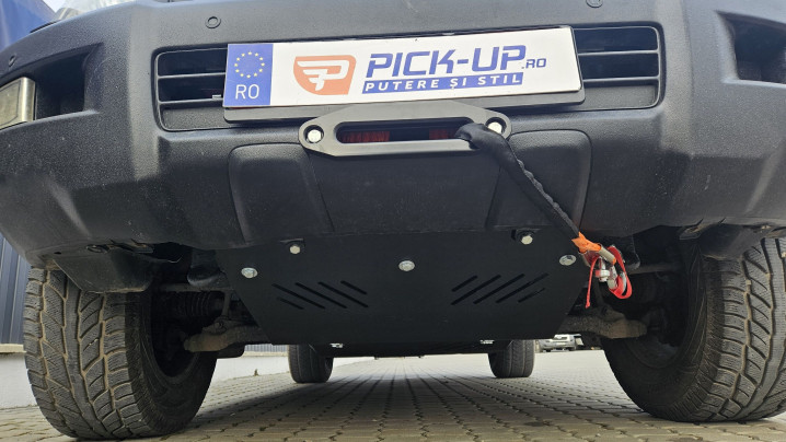 Winch, winch plate, skid plates installed on Toyota Land Cruiser