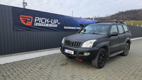 Winch, winch plate, skid plates installed on Toyota Land Cruiser
