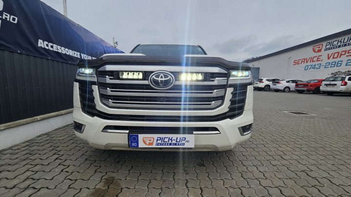 Hood guard, spot light installed on Toyota Land Cruiser 