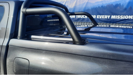 Tonneau cover with rollbar, bed liner installed on Toyota Hilux 2023