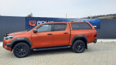Canopy. window visors, hood guard installed on Toyota Hilux 2021