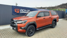 Canopy. window visors, hood guard installed on Toyota Hilux 2021 2