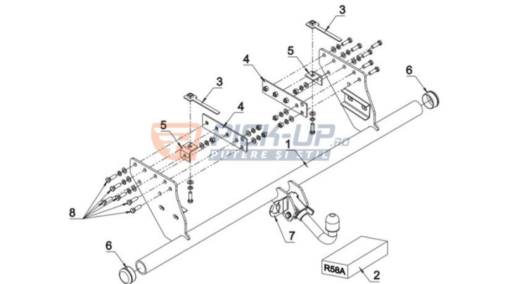 CARLIG DE REMORCARE R58AU MITSUBISHI L200