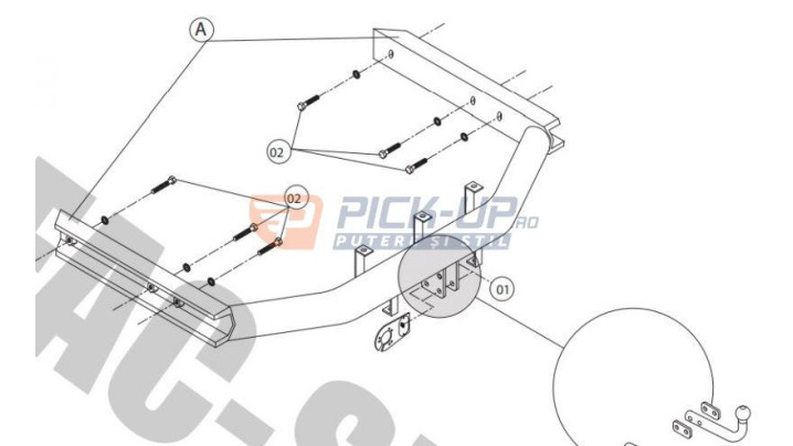 CARLIG DE REMORCARE AUG VOLKSWAGEN SHARAN 2000-2010