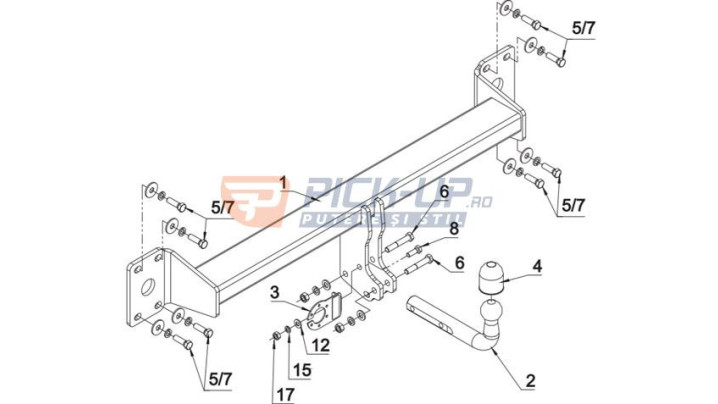 CARLIG DE REMORCARE A/015 VOLKSWAGEN TOUAREG 2003-2018