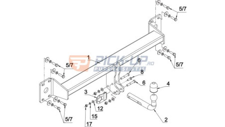 CARLIG DE REMORCARE A/015 VOLKSWAGEN TOUAREG 2003-2018