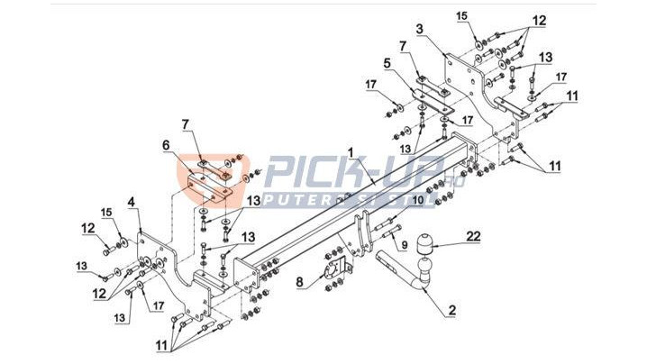 CARLIG DE REMORCARE IS04S ISUZU DMAX