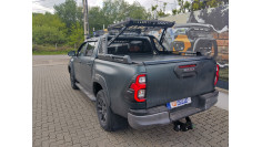 Roll Cover, rollbar, bullbar, hood guard, window visors installed on Toyota Hilux 2020