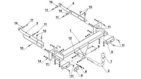 Towing hook Aug Mer Ml 2012-2015 Towing hook Aug Mer Ml 2012-2015