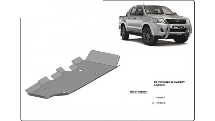 Kit montare scut rezervor Toyota Hilux 2015 RIV SCUTREZERVOR