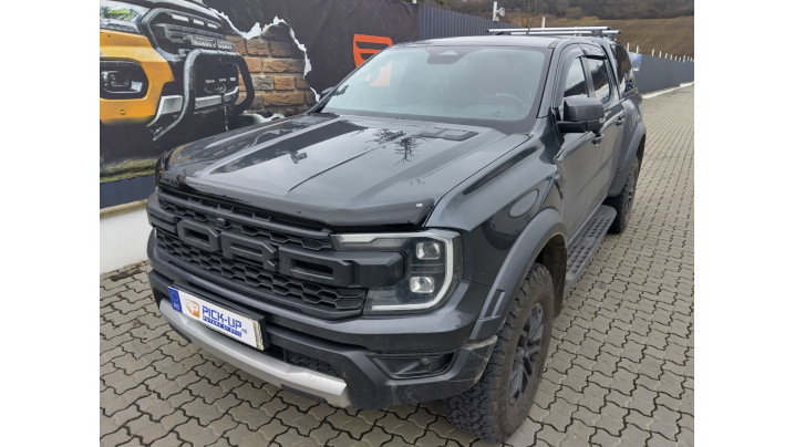 Alha CMX-W canopy, window visors, hood guard installed on Ford Ranger Raptor 2024
