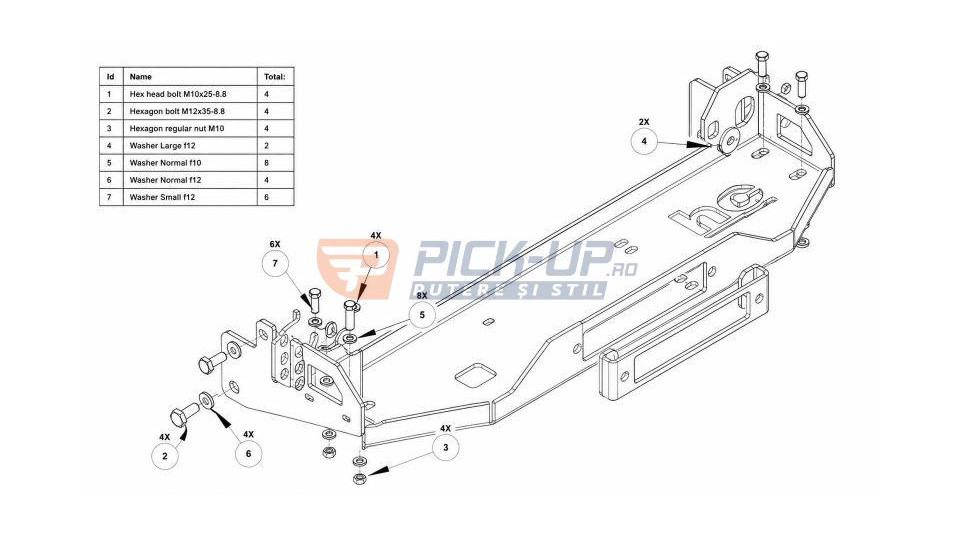 WINCH SUPPORT HEC TOYOTA LC150 2013+