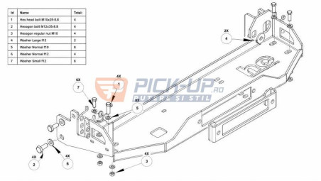 WINCH SUPPORT HEC TOYOTA LC150 2013+