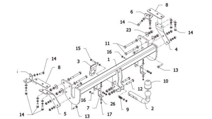 CARLIG DE  REMORCARE Z43S-MP2LS MIS ASX