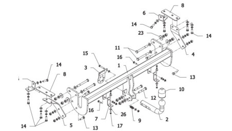 CARLIG DE  REMORCARE Z43S-MP2LS MIS ASX
