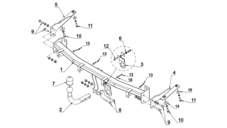 CARLIG DE REMORCARE K45S VW CADDY III