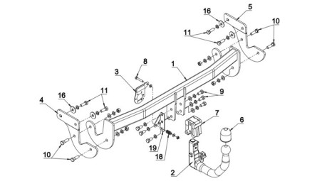 CARLIG DE REMORCARE AUG J64V HYU I40 COMBI 2011+