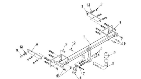 CARLIG DE REMORCARE AUG D45S MER A CLASS 2012+